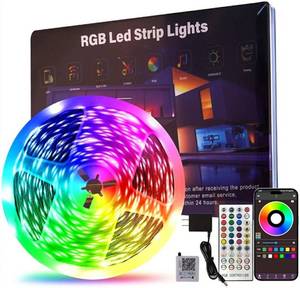 lot 17365 image: 50 FT Led Lights for Bedroom, Intelligent Application Remote Control Color Change LED Strip Lights, Music Synchronization Bluetooth RGB Lights, Used for Room, Home, Party Decoration - Retail $15
