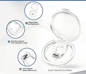 lot 17373 image: Anti Snoring Devices, Snore Stopper with Adjustable Magnet, Nasal Dilators Silicone Nose Clip Stop Snoring, Effective to Relieve Snoring, Snoring Solution for Comfortable and Quieter Sleep, M 4 PCS - Retail $40
