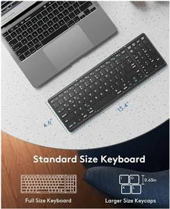 lot 17375 image: Foldable Bluetooth Keyboard with Numeric Keypad, Full-Size Wireless Folding Keyboards with PU Leather, Portable Travel for iOS Android Windows Mac OS, Support 3 Device(BT5.1 x 3)-Black - Retail $45