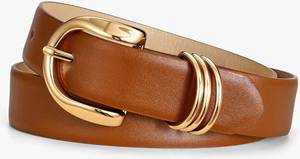 lot 17377 image: Womens Leather Belts with Gold Buckle Fashion Ladies Leather Waist Belt for Jeans Dress - Retail $15