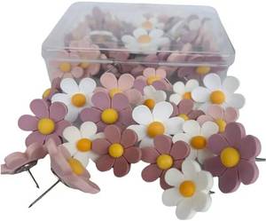 lot 17380 image: big Push Pins,30pcs Sun Flower Push Pins for Cork Board Pink blue green color Thumb Tacks Cute Fun Thumb Tacks Decorative for Photo Wall, Feature Wall,Map, Bulletin Board, Office or Home (pink) - Retail $7