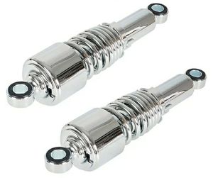 lot 17387 image: 1 Pair 10.5in 267mm Chrome Rear Shocks Absorbers Replacement for Sportster 883 1200 - Retail $60