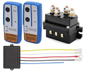 lot 17391 image: 12V 500A Winch Solenoid Contactor Relay and Wireless Twin Remote Controller Kit for 8000lbs-17000lbs ATV UTV Winches - Retail $50