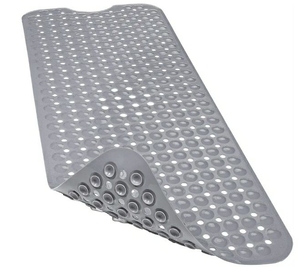 lot 17393 image: Bathtub and Shower Mats, 40x16 Inch Extra Large Non Slip Soft Bath Tub Mat with Suction Cups and Drain Holes for Bathroom Floor and Keep Tubs Clean, Machine Washable. Needs cleaning. - Retail $15