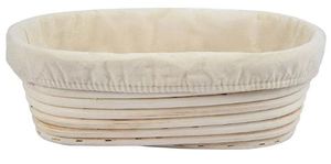lot 17415 image: Banneton Bread Proofing Basket, 10 inch Oval Banneton Basket,Sourdough Proofing Basket,Bread Bowl Handmade Rattan Baskets and Liners for Professional & Home Sourdough Bread Baking - Retail $8