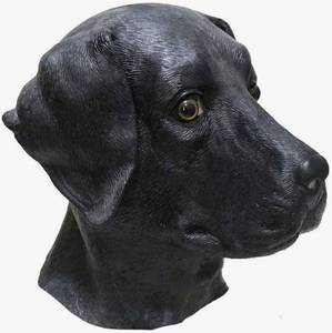 lot 17446 image: Latex Animal Dog Mask Labrador Mask Disguise Black Labrador Dog Adult Headgear Halloween Party Costume SEE DAMAGE LAST PHOTO - Retail $20