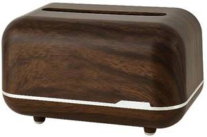 lot 17450 image: Spring-Loaded Wood-Grain Tissue Dispenser,Wood-Effect Living Room Tissue Box Holder,Suitable for Home use (Walnut) - Retail $22