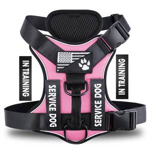 lot 17455 image: Service Dog Harness, Reflective Dog Vest Harness with 5 PCS Patches, Adjustable Soft Oxford Pet Harness, Inner Layer Mesh, Easy to Control for Dogs - Retail $12