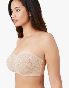 lot 17470 image: Womens Halo Lace Unlined Mid Coverage Underwire Strapless Bra 36DDD - Retail $65