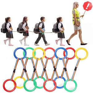 lot 17475 image: 16 Pcs Toddlers Walking Ropes Preschool Walking Rope for Kids Colorful Line Safety Loops Detachable Transition for Childrens School Kindergarten Outdoor Supplies Wrist Leashes - Retail $29