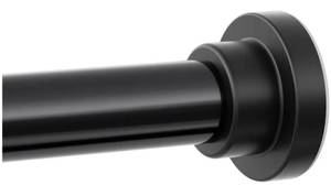 lot 17502 image: Shower Curtain Rod, 1 Diameter Heavy Duty Tension Shower Rod, Non Slip Adjustable 28-74 inch No Drilling Shower Curtain Rods Spring Tension For Bathroom, Shower Stall, No Rust, Black - Retail $19