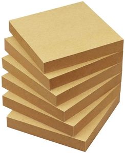 lot 17529 image: Sticky Notes 3x3 Self-Stick Notes Pads with 6 Bright Colors, Easy to Post for Office, School, Home, 6 PadsPack, 100 SheetsPad(Kraft Paper) - Retail $7