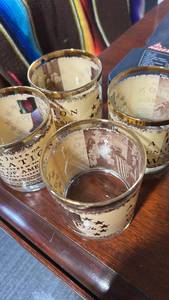 lot 40433 image: 1976 American Bicentennial Declaration of Independence Rocks Glasses Set of 4