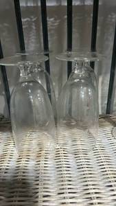 lot 40439 image: Set of 4 Etched Floral Crystal Wine Glasses