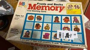 lot 40463 image: Milton Bradley Fronts and Backs Memory Card Matching Game