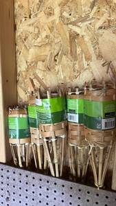 lot 40488 image: Bamboo Tiki Torches with Citronella Fuel Canisters Set
