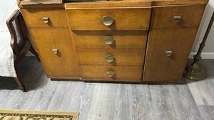 lot 60487 image: Mid-Century Modern Walnut Dresser with Brass Hardware