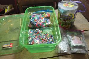 lot 1547 image: Storage Box with Craft Beads and More