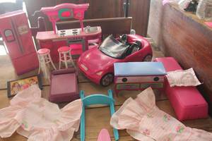 lot 1626 image: Barbie Car, Doll House Furniture and More