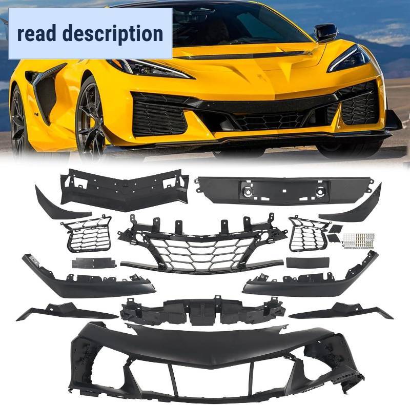lot 391715 image: Retails for $827 KARPAL Front Bumper Front Upper Lower Grille Lip Body Kit Full Conversion Fit for 2020-2025 Chevy Chevrolet Corvette C8 Z06 Style