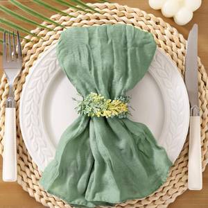 lot 142230 image: Socomi Green Cheesecloth Napkins Sage Summer Cheese Cloths Gauze Set of 36 Boho Washable Dinner Table Napkins for Wedding Party Baby Shower Birthday Party Decor