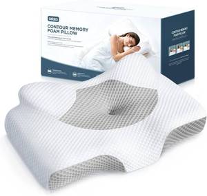 lot 142234 image: Osteo Cervical Pillow for Neck Pain Relief, Hollow Design Odorless Memory Foam Pillows with Cooling Case, Adjustable Orthopedic Bed Pillow for Sleeping, Support for Side Back Sleepers