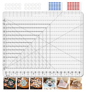 lot 142239 image: Quilting Ruler- 17-34in x 22in, Extra Large Slotted Quilting RulerNon-Slip Design, High-Transparency Acrylic Cutting Ruler, Perform Precise Measurement and Effortless Cutting of Fabric Strip