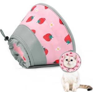 lot 142254 image: Cat Cone Collar Soft to Stop Licking, Adjustable, Foldable Lightweight Kitten Cones After Surgery Recovery for Cats & Kittens, Cat Cone Alternative, Easy Eating (Pink, M)