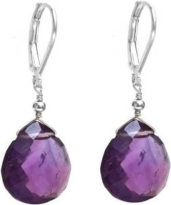 lot 142266 image: Elegant Natural Gemstone Teardrop Earrings for Women Lightweight Durable Hypoallergenic 925 Silver Leverback Perfect Gift for Mom Wife Girlfriend