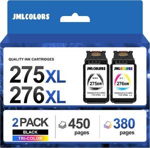 lot 142267 image: 275XL 276XL Ink Cartridge Replacement for Canon PG-275XL CL-276XL 275XL 276XL Compatible with PIXMA TS3522TR4720TS3722TR4722TS3500TR4700TS3720TS3520 (2 Pack1B1C)