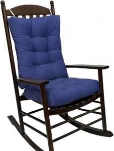 lot 242134 image: Rocking Chair Cushion Pad, 2 Pieces IndoorOutdoor Rocking Soft Thickened Patio Chaise Lounger Cushion Overstuffed Patio Chair Cushion (Navy Blue)