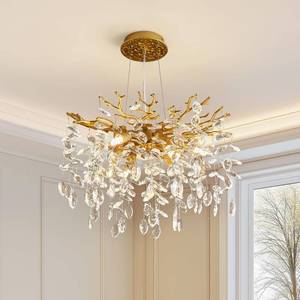 lot 242143 image: Retails for $149 Modern Tree Branch Crystal Chandelier Luxury Gold Crystal Pendant Lighting 18 Contemporary 6-Light Chandeliers for Dining Room Kitchen Bedroom Living Room