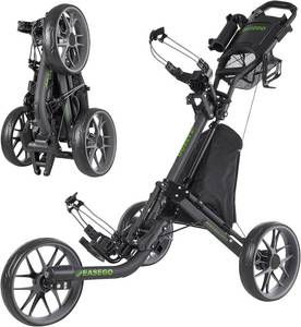 lot 242151 image: Retails for $210 EASEGO Golf Push Cart 3 Wheel  Golf Bag Cart Foldable with Phone HolderCupUmbrella Holder Compact Golf Pull Carts Quick Fold Golf Caddy Push Carts with Large Wheelbase for Different Terrain