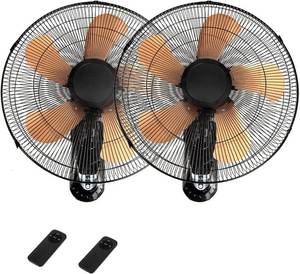 lot 242157 image: Retails for $140 20 Inch Wall Mount Fan with Remote 2 Pack, 3-speed Wall Oscillating Fan with 5 Blades, Adjustable Tilt and Timing, High Velocity Wall Mounted Fans for Bedroom, Gym, Office, Warehouse, Garage