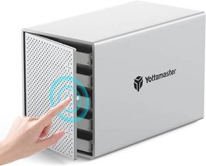 lot 242158 image: Retails for $120 Yottamaster 5 Bay External Hard Drive Enclosure with Cooling Fan for 2.53.5 SATA HDDSSD, Direct Attached Storage, Aluminum USB 3.1 Type-C HDD Enclosure Up to 110TB(5x22TB) - PS500C3