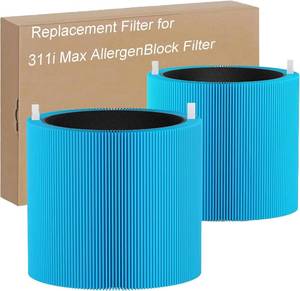 lot 242161 image: 311i MAX AllergenBlock Replacement filter Compatible with Blue Pure 311i Max AllergenBlock Air Purifier,Premium Filter & Activated Carbon Filter-F3MAX AllergenBlock Filter,2 pack