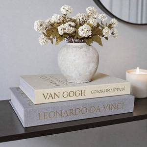 lot 242165 image: MAOBUYOU Decorative Linen Book Set of 2, Faux Book Storage Box, Coffee Table and Bookshelf Decor