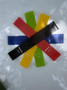 lot 242168 image: Resistance Bands Set for Exercise, Yoga, Pilates and Home Workouts   5 Levels (X-Light to X-Heavy)  Booty Bands Fabric
