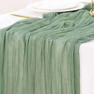 lot 242170 image: Cheesecloth Table Runner Summer Boho Wedding Birthday Party Home Decor  Sage Green Rustic Gauze 10FT 120in Cheese Cloth Sheer Farmhouse Dining Runner for Baby Shower Bridal Holiday Decorations
