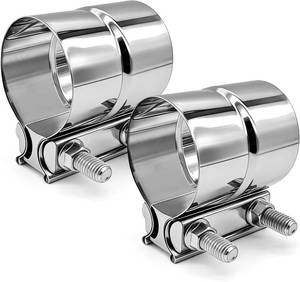 lot 242175 image: 3 Inch Exhaust Clamp, Stainless Steel 304 Lap Joint Band Clamp For 3 Od To 3 Id Exhaust Pipe, Muffler, Elbow, Exhaust Tubing Connection, Catalytic Converters (2PCS)