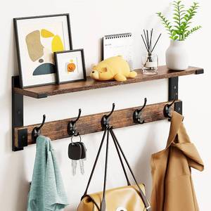 lot 342161 image: Oraich Coat Rack Wall Mount with Hooks and Shelf for Coat, Backpack, Key, Clothes Hanger, Wall Floating Shelf for Entryway, Living Room, Bathroom, Bedroom, Kitchen