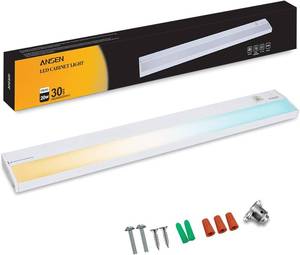 lot 342166 image: Ansen Hardwired Under Cabinet Lighting, 30in 20W LED Light for KitchenCloset, 1150lm, CRI92, R990, 5 Color Temperature, Dimmable, 2700K-5000K(Warm White, Cool White, Daylight)