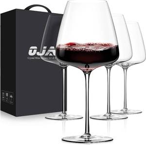 lot 342170 image: OJA Red Wine Glasses Set of 3, Large Burgundy Glasses 23 OZ, Hand Blown Crystal Glass Light, Clear, Best for Wine tasting, Birthday, Christmas, Anniversary, Fathers Day