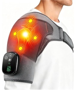 lot 342173 image: Cordless Shoulder Heating Pad with Massage for Pain Relief Deep TissueEnlarged Shoulder Massager, 5 Temperature and 3 Timer Settings, 5 Massage Modes Heated Shoulder Wrap for Women and men