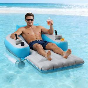 lot 342182 image: Retails for $190 Motorized Pool Float for Adults, Rechargeable Dual Motors Heavy Duty Pool Lounger with 2 Hold Pockets, 300 lb Capacity, Electric Floating Raft for Pool Party, Lake & Summer Water