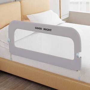 lot 342194 image: Bed Rail for Toddlers, 32 Inch Toddler Bed Rails, Bed Rail for Baby(Grey)  Adjustable Heights, Folding up Portable, Safe Metal Frame, For Baby, For Crib, Twin, Bunk, Full Size, Queen & King Bed