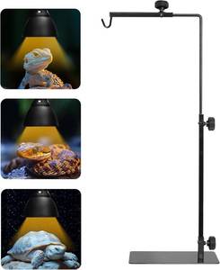lot 342195 image: Simple Deluxe Reptile Lamp Stand Metal Light Holder Adjustable Height 16-32 inch, for Amphibian Terrarium Heating-Light and Aquarium Tank
