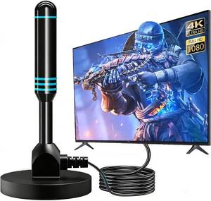 lot 342198 image: Indoor TV Antenna, 280 Mile Long Range Digital HDTV Antenna with Magnetic Base, 4K 1080P Reception, Black, 16.5ft Coaxial Cable for Smart TVs