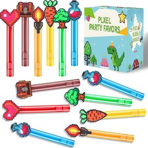 lot 342201 image: 24Pcs Bubble Wands for Pixel Theme Party Favors Decorations Supplies, Goodie Bag Fillers Stuffers Exchanging Gifts Classroom Prizes