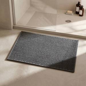 lot 442074 image: Triohero Bathroom Rugs Non Slip Washable, Super Absorbent Thin Bath Mat Small Quick Dry Low Pile Bathroom Rug, Dark Grey 60x24